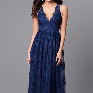 COPY - A-Line v-neck long lace dress